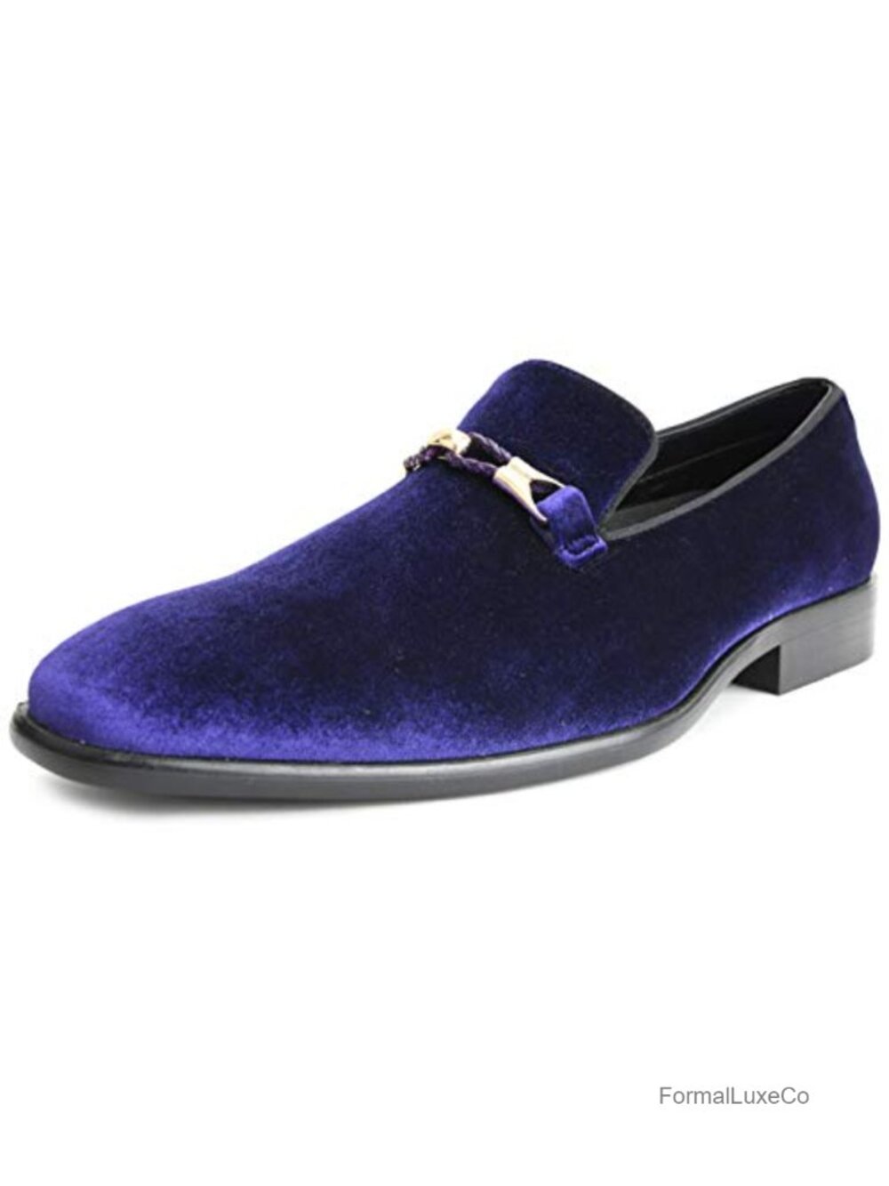Amali Aller Velvet Loafers Slip On Dress Shoes Metal Knitted Buckle
